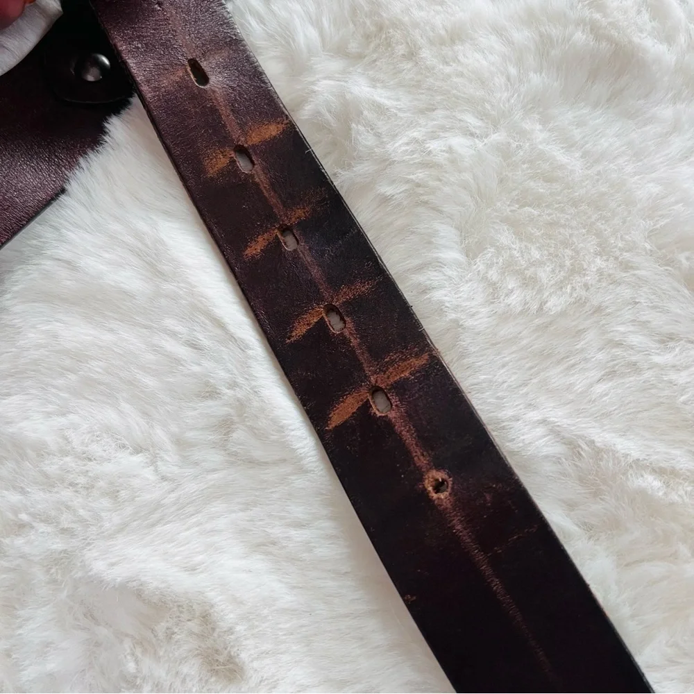 Vintage Nicole Genuine Leather Belt Brown 37” x 1.5”